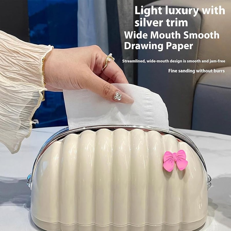 Bow Color Rabbit Design Tissue Box Holder for Home and Office Use - Image 2
